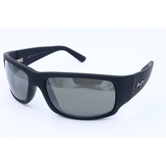 Maui Jim World Cup MJ 266-02MR Wrap Black Rubber Polarized Sunglasses Gray (B) - Picture 2 of 8